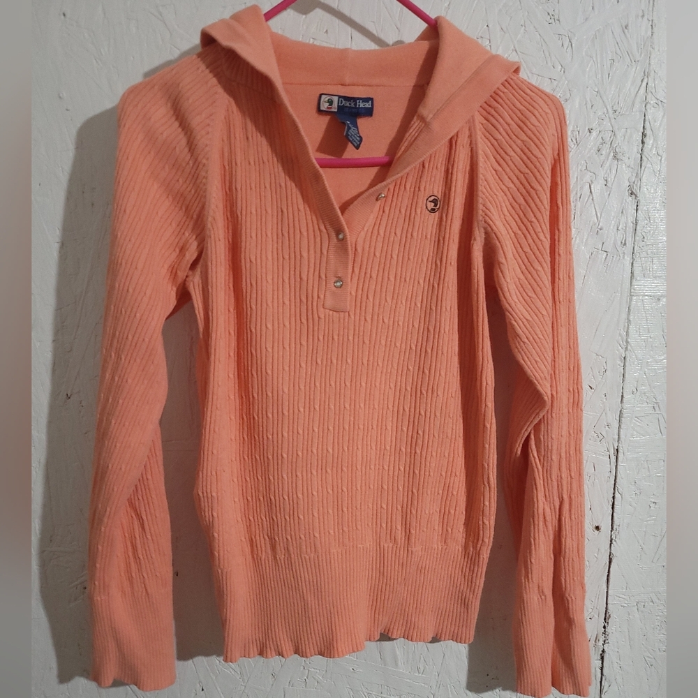 Duck Head Coral Ribbed Sweater